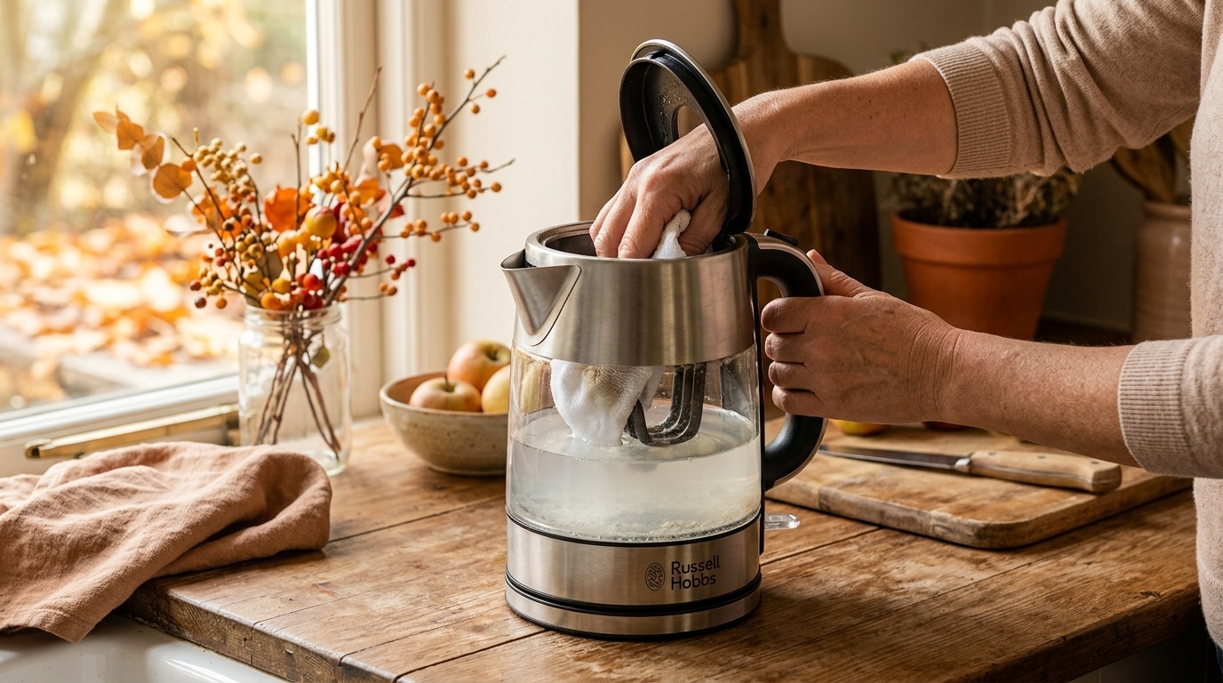 Détartrage d'une bouilloire électrique au vinaigre blanc