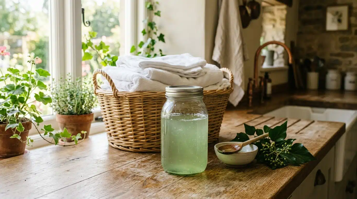 Bocal de lessive liquide maison au lierre