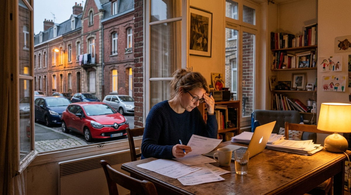 Charges fixes et loyer d'une enseignante à Amiens