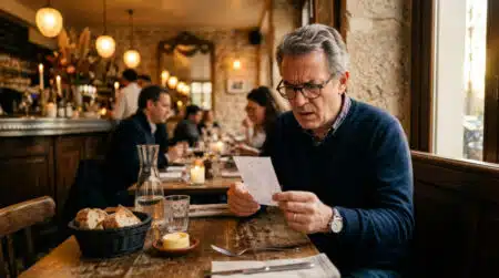 Client surpris par l'addition dans un restaurant