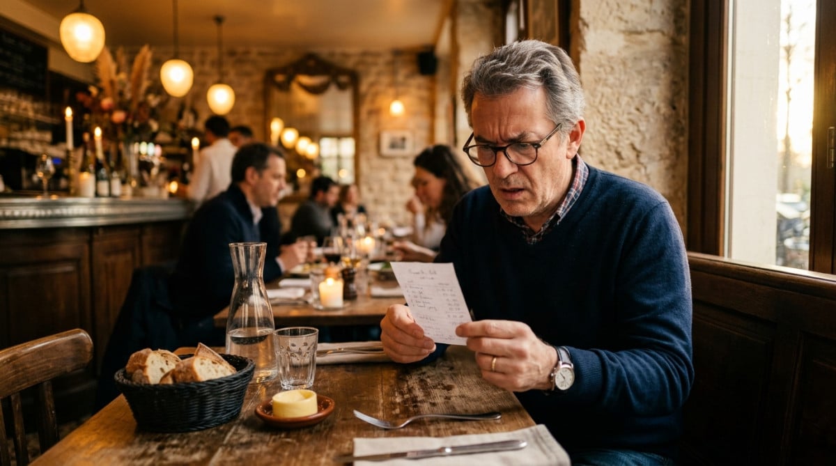 Client surpris par l'addition dans un restaurant