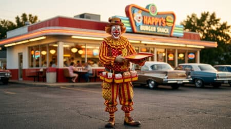 Clown vintage style Ronald McDonald années 1960