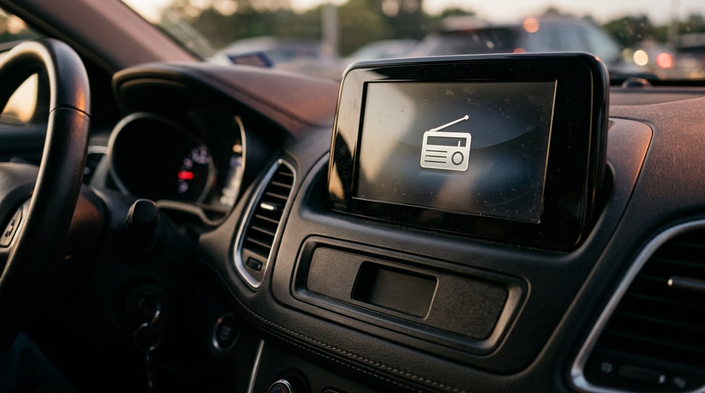 Écran tactile de voiture sans bouton radio visible