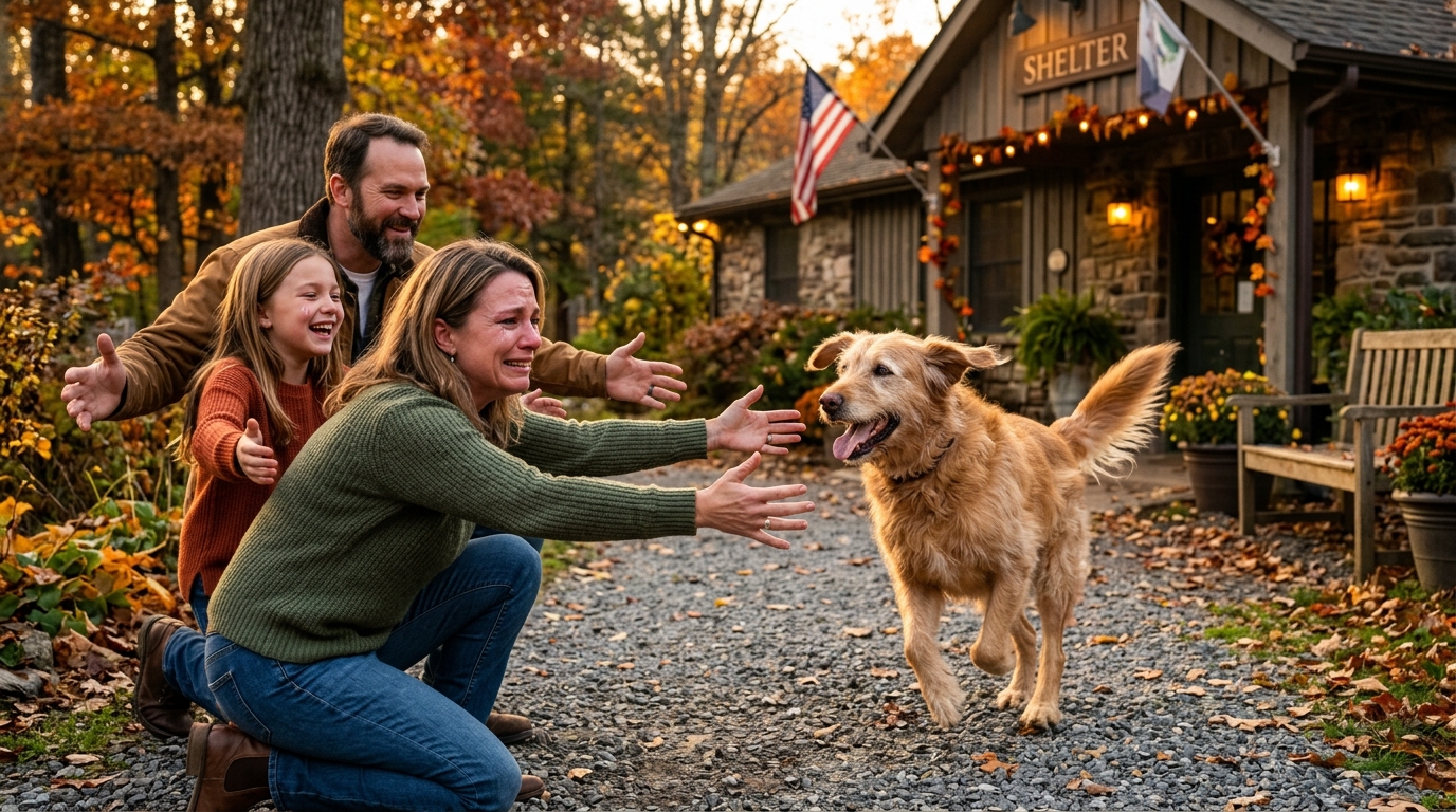 Retrouvailles émouvantes entre la chienne et sa famille