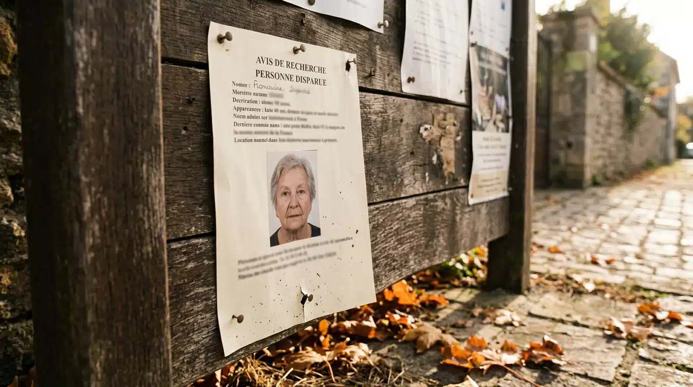 Avis de recherche affiché dans un village du Doubs