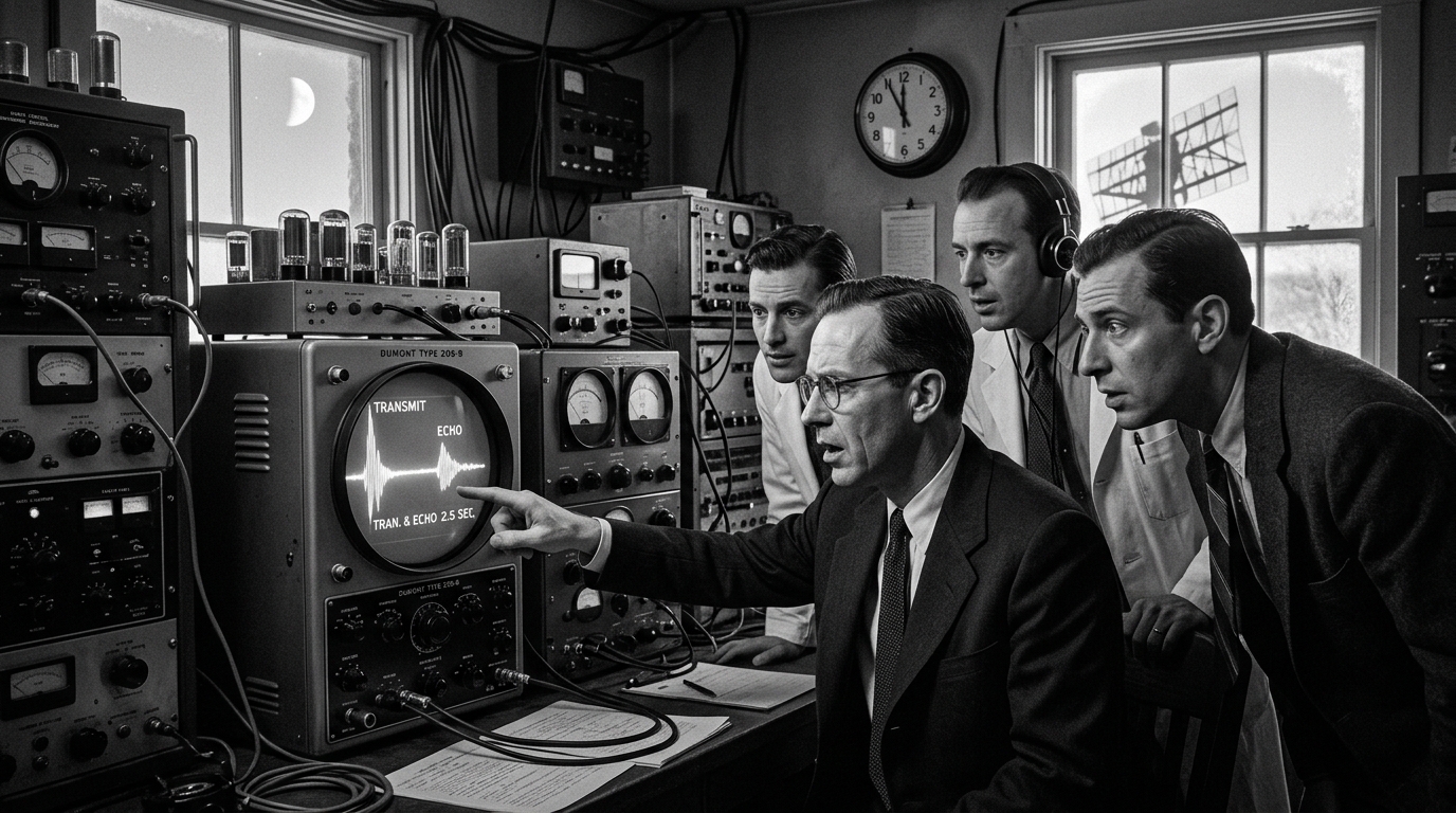 En 1946, un radar américain vise la Lune : l'écho revient 2,5 secondes plus tard et stupéfie les physiciens