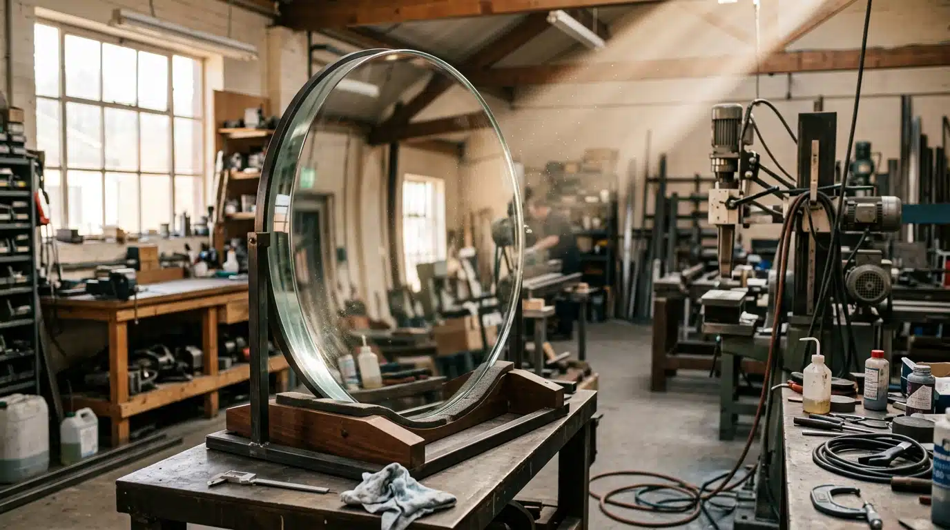 Miroir de télescope poli dans un atelier optique
