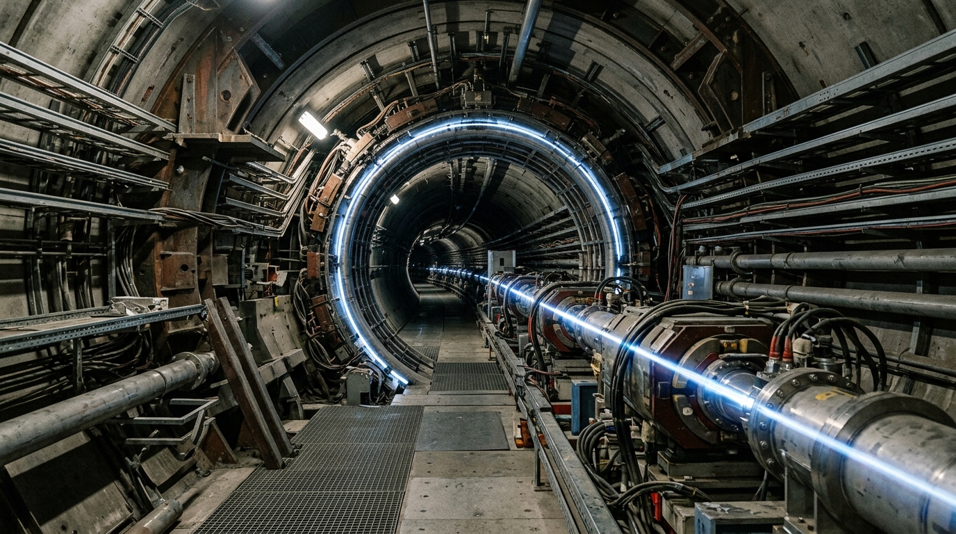 Tunnel intérieur d'un accélérateur de particules soviétique