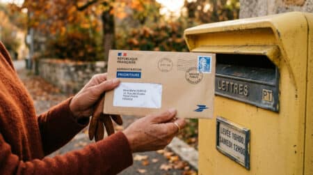 Enveloppe administrative avec fenêtre transparente à gauche
