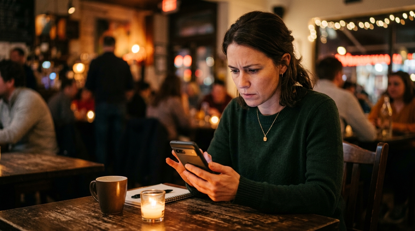 Femme prenant une décision relationnelle à la bougie
