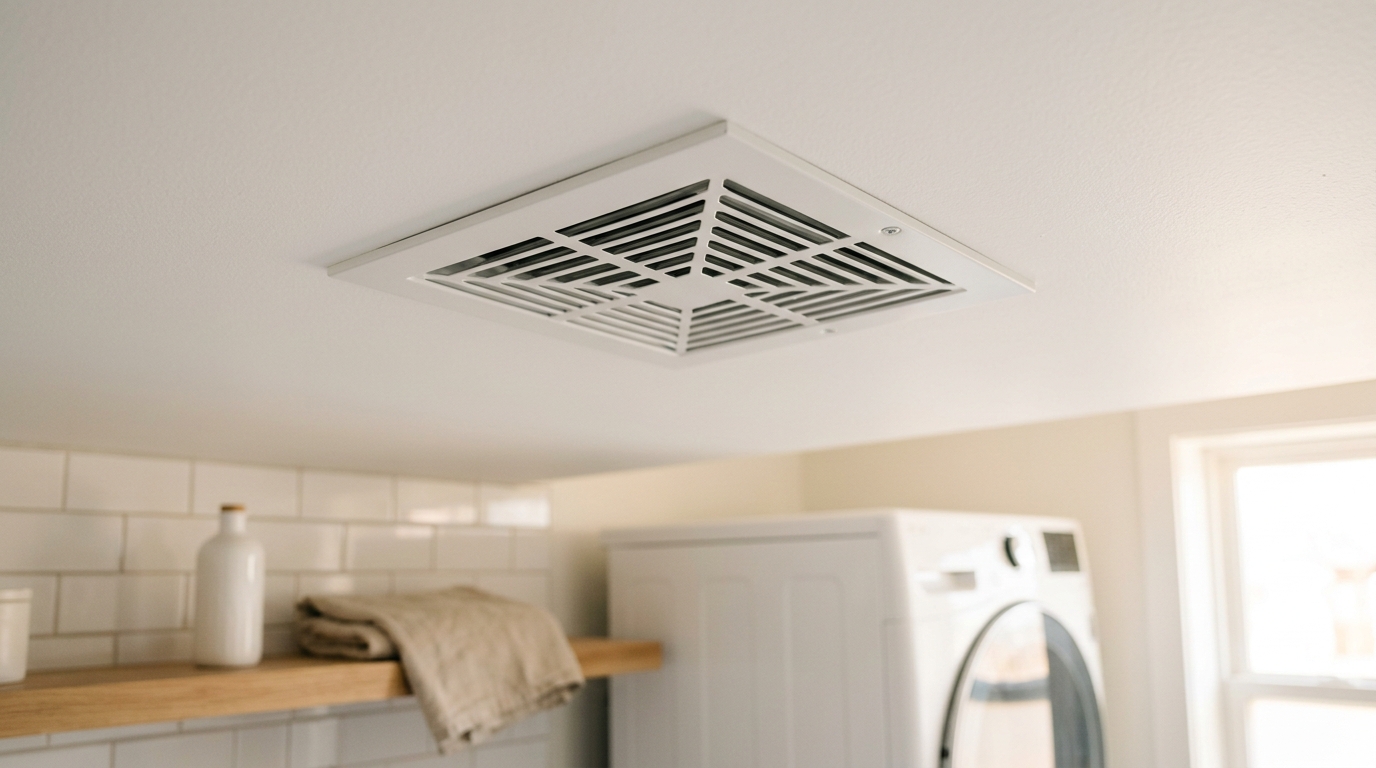 Grille de ventilation moderne dans une buanderie