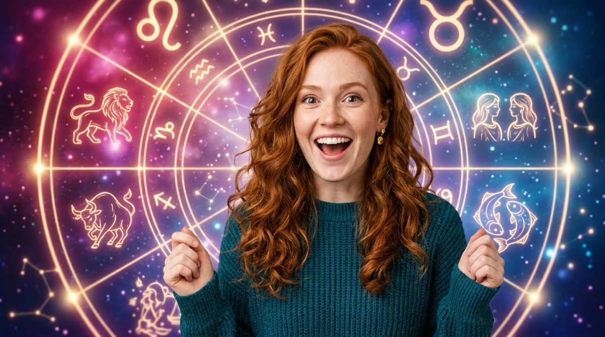 Femme émerveillée sous un ciel étoilé mystique symbolisant l'horoscope du 9 septembre 2026
