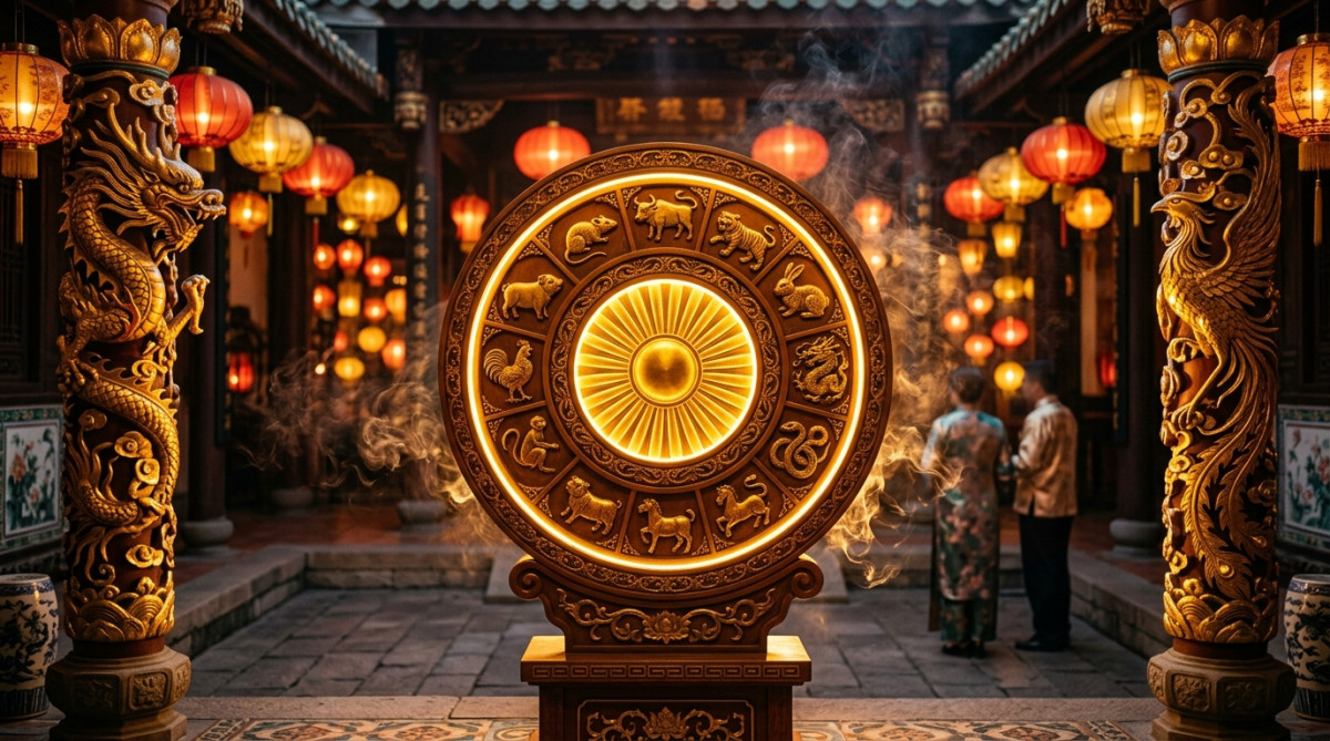 Femme méditant sous une lumière dorée symbolisant l'horoscope chinois du 24 septembre 2026