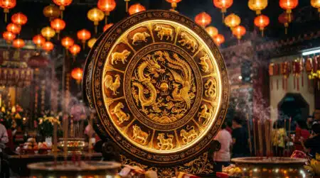 Femme sereine méditant dans une lumière dorée mystique pour l'horoscope chinois du 13 septembre 2026