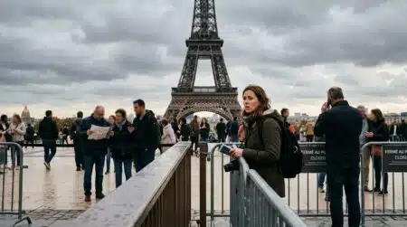 Tour Eiffel fermée, touristes déçus devant les grilles