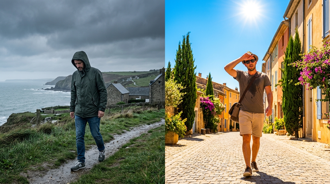 Contraste météo entre nord et sud de la France
