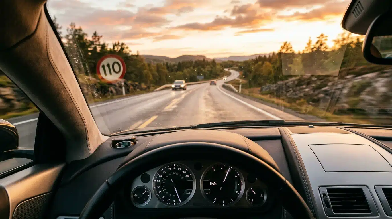 Tableau de bord de voiture avec compteur de vitesse élevé
