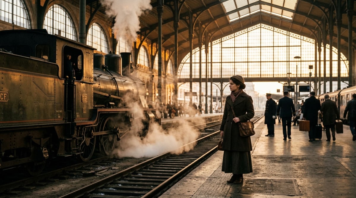 Freinage d'un train dégageant une odeur métallique en gare