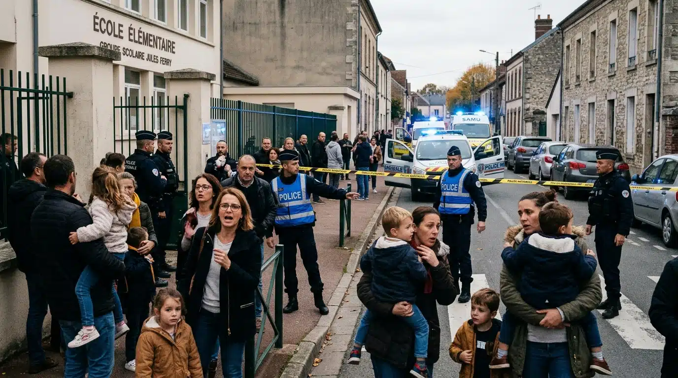 Fusillade devant une école dans l'Oise : la panique des parents à l'heure de la sortie des classes