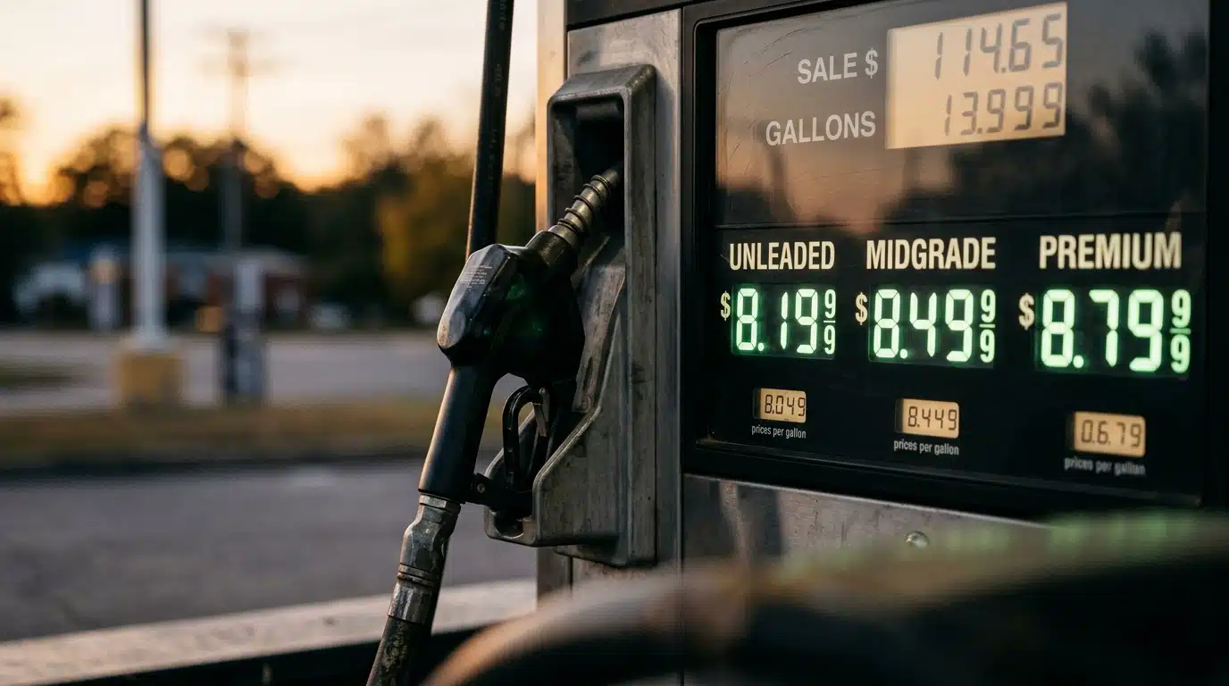 Pompe à essence avec prix du carburant élevé