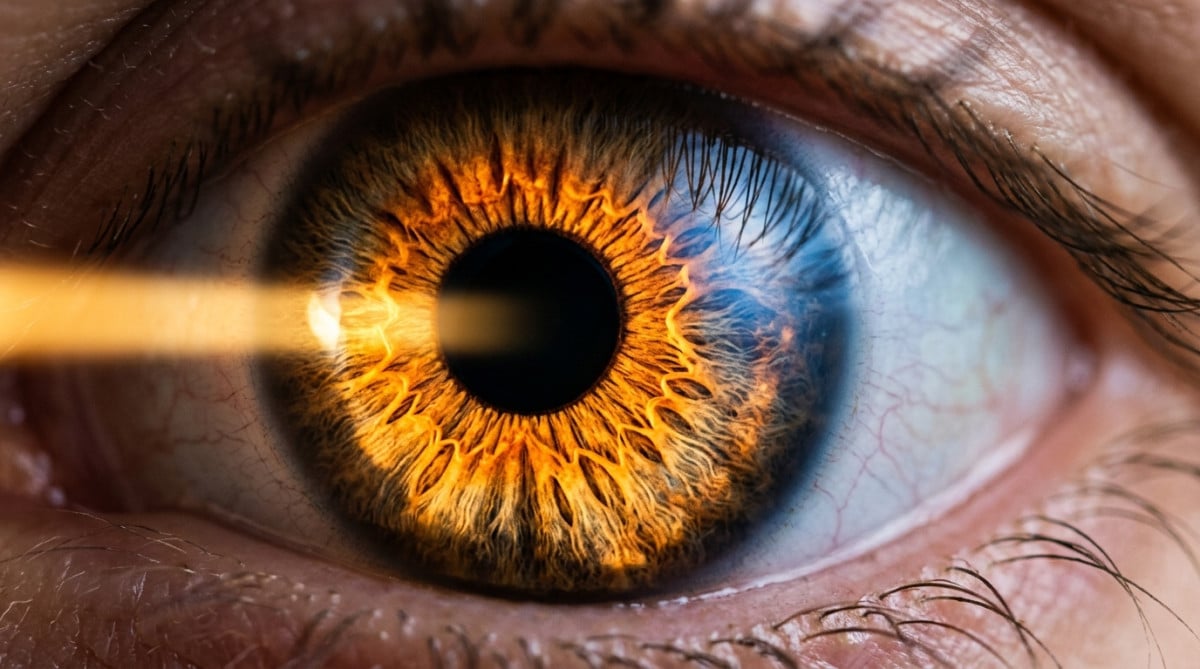 Gros plan artistique sur un iris avec effet de lumière