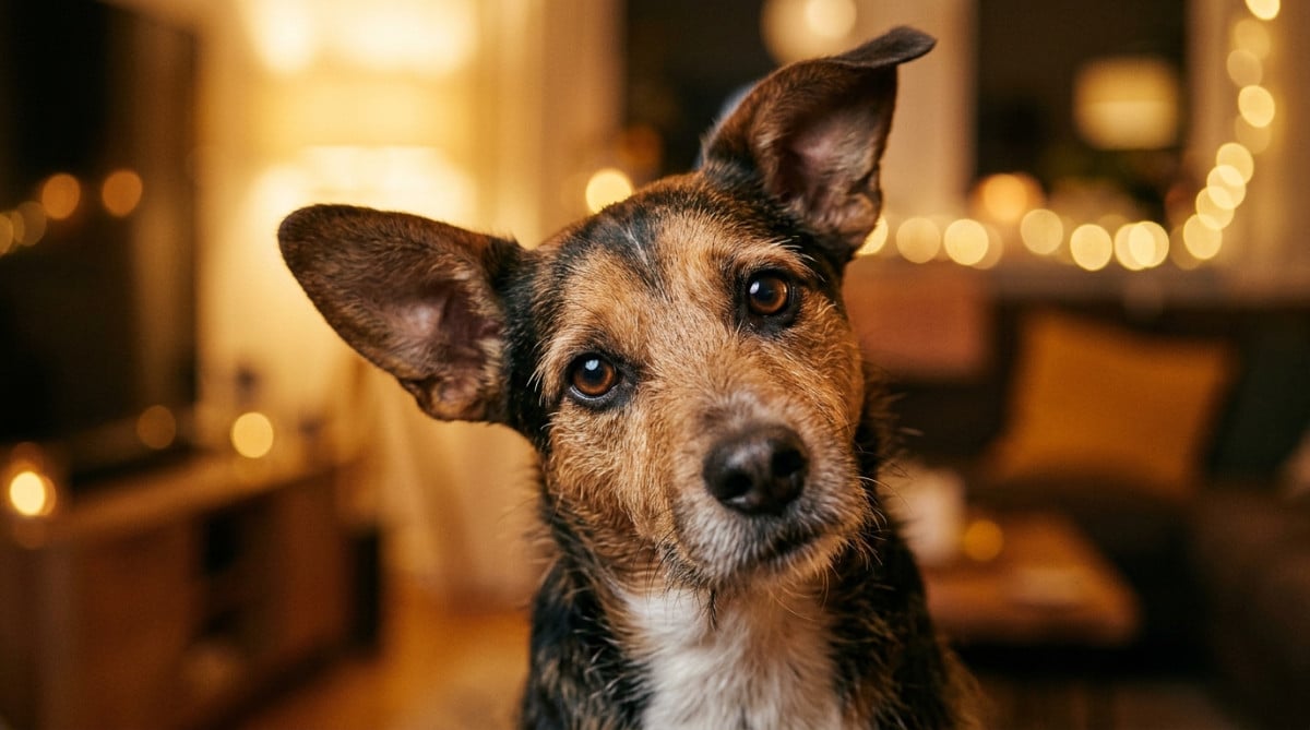 Gros plan sur les oreilles asymétriques d'un chien attentif