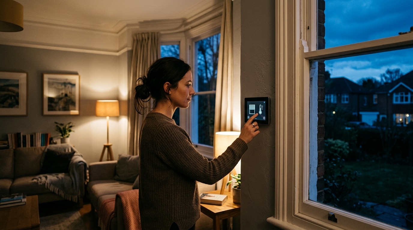 Personne programmant ses volets automatiques au crépuscule