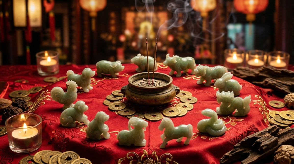 Homme émerveillé sous un ciel céleste lumineux symbolisant les énergies de l'astrologie chinoise