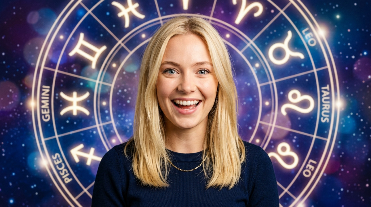 Homme regardant une galaxie lumineuse dans une ambiance astrologique chaleureuse et dorée