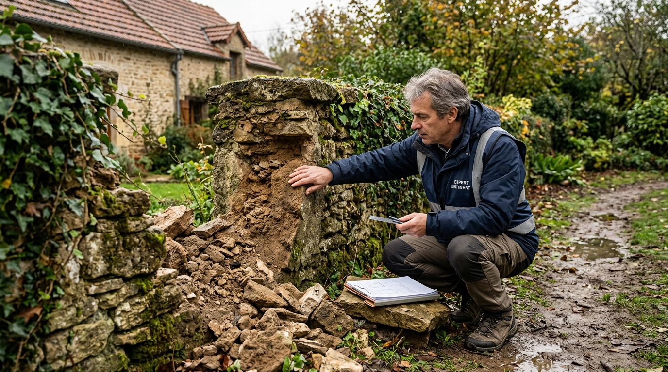 « Il a tenu 9 ans » : ce que l'expert a cherché en vain sur ce mur de jardin après l'orage