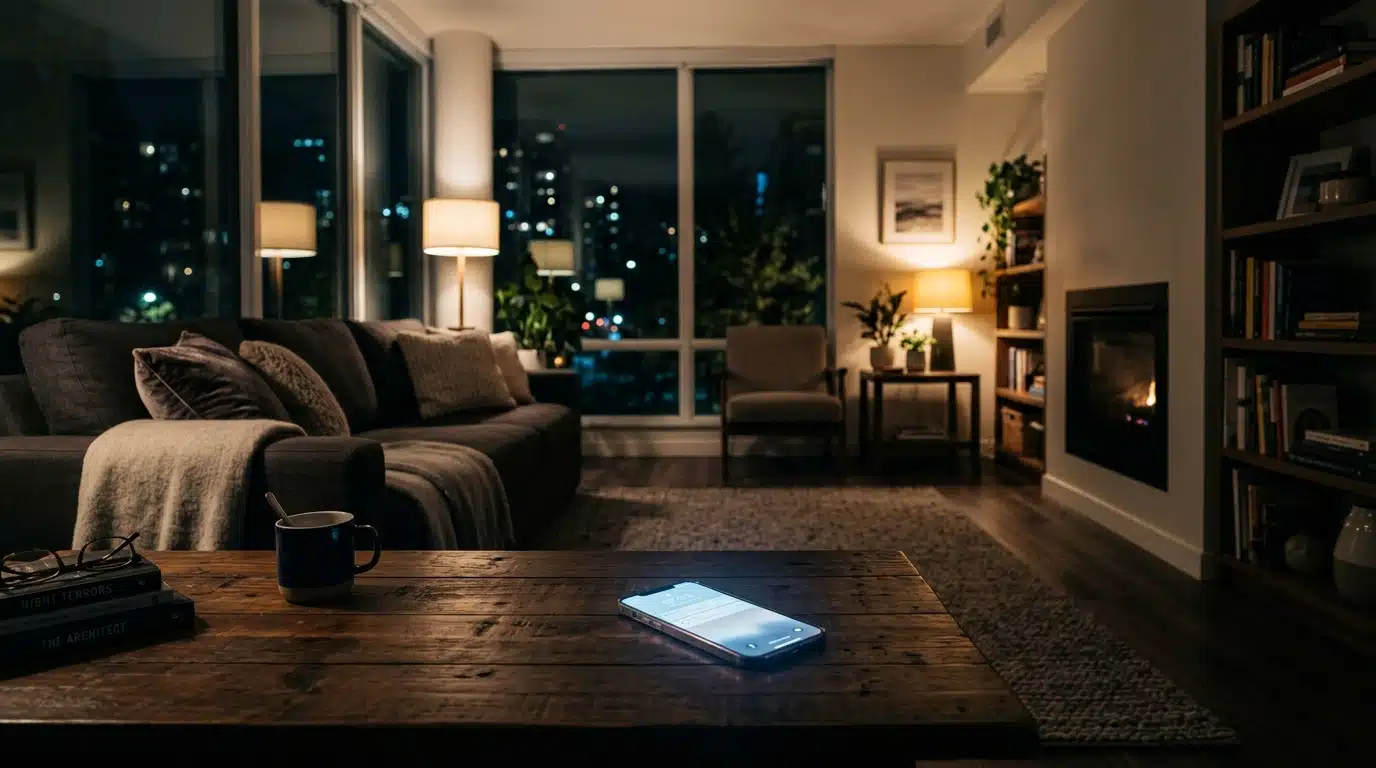 Ambiance feutrée d'un intérieur, confidences dans l'ombre