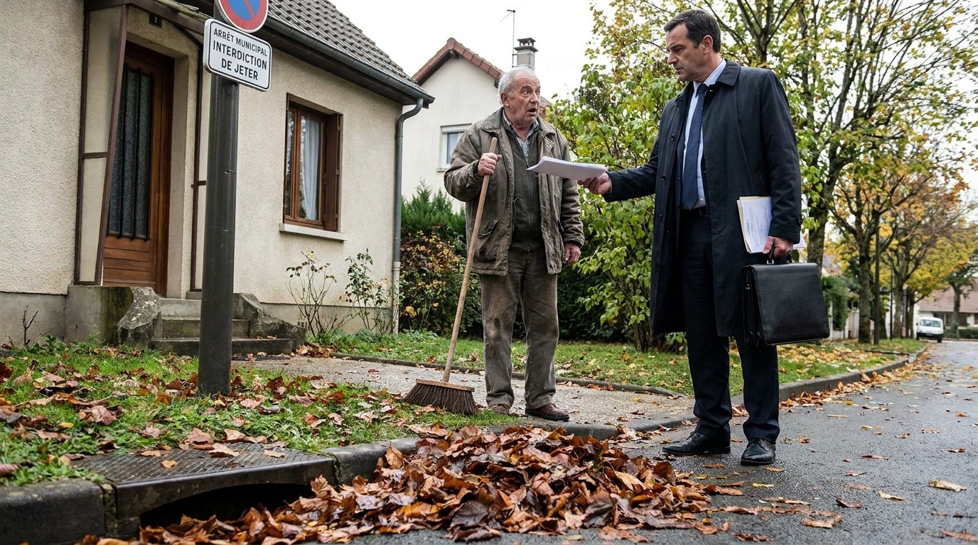 Il balaie ses feuilles dans le caniveau chaque dimanche : 4 ans après, l'huissier sonne chez lui