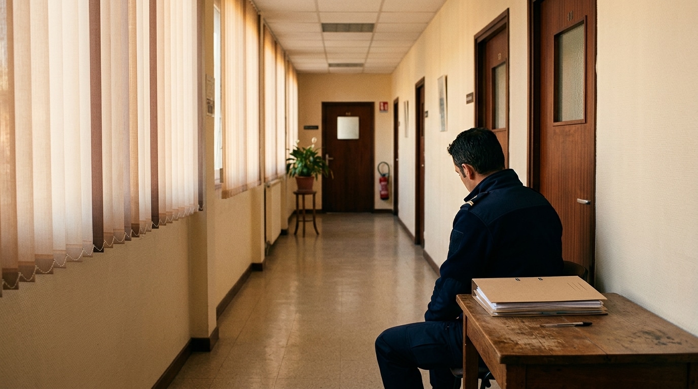 Couloir d'un bureau administratif français