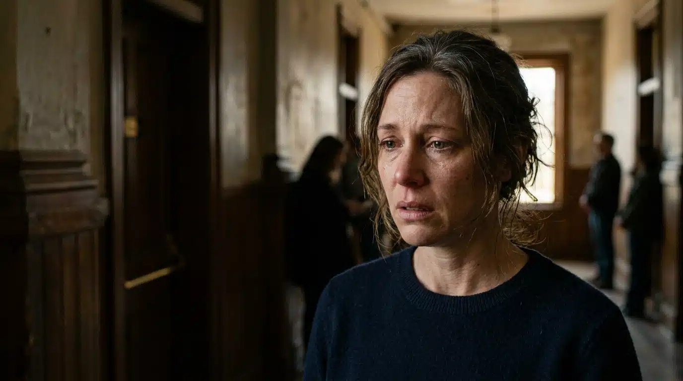 Visage bouleversé exprimant une profonde tristesse