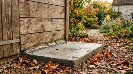 Abri de jardin scellé sur une dalle en béton