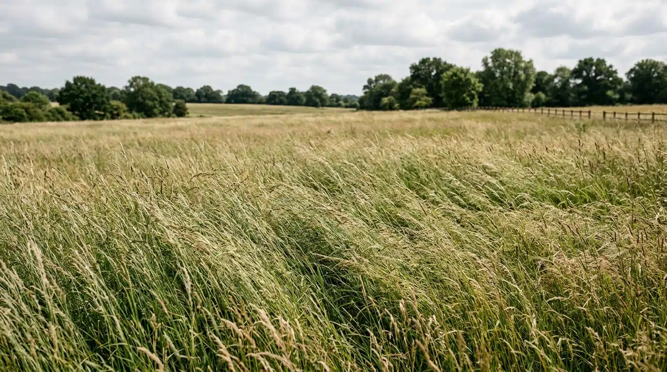 Champ d'herbe haute en extérieur