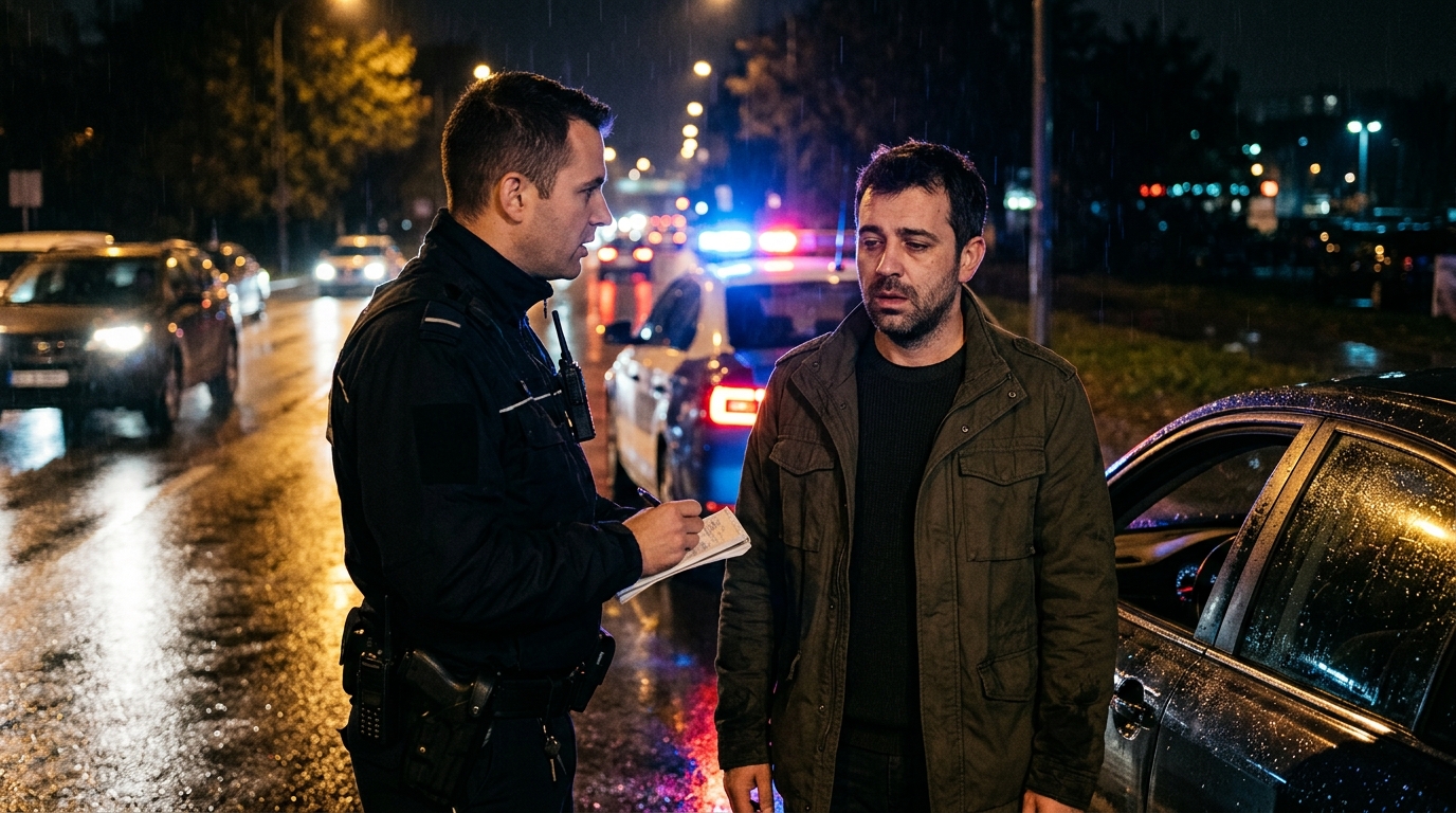 Homme interpellé lors d'un contrôle routier de nuit