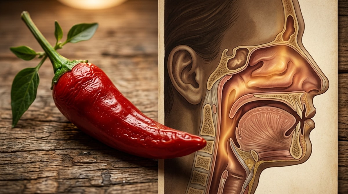 Illustration du lien entre nez et bouche piment