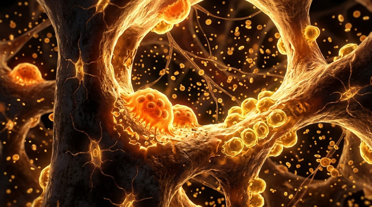 Illustration scientifique du renouvellement cellulaire osseux