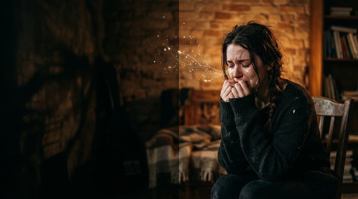 Illustration symbolique des hormones dans les larmes émotionnelles