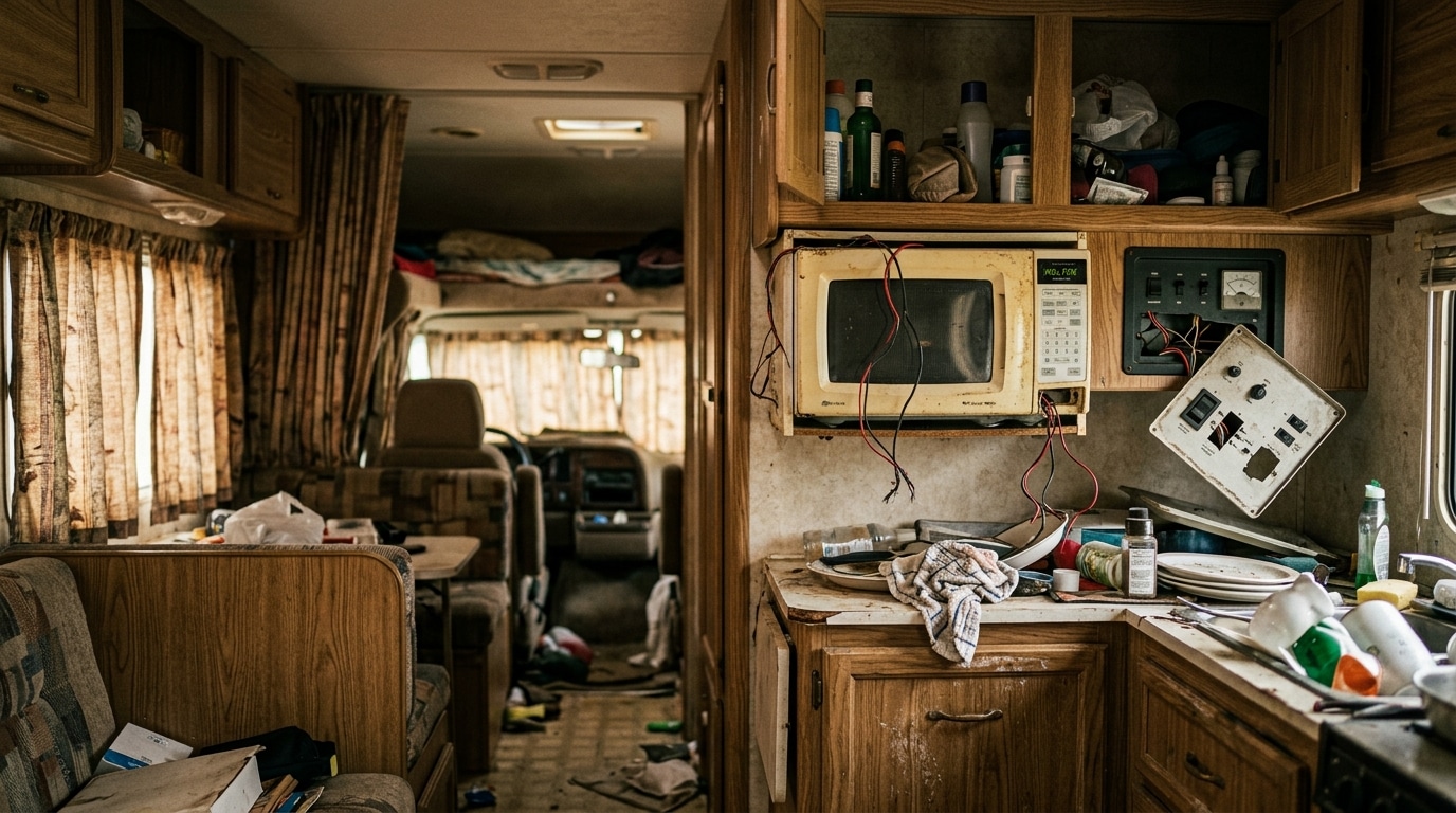 Générateur et micro-ondes défectueux dans un camping-car
