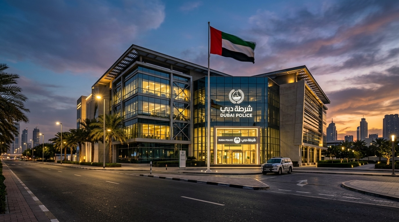 Façade d'un commissariat de police à Dubaï