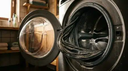 Joint en caoutchouc de lave-linge avec dépôt de moisissure
