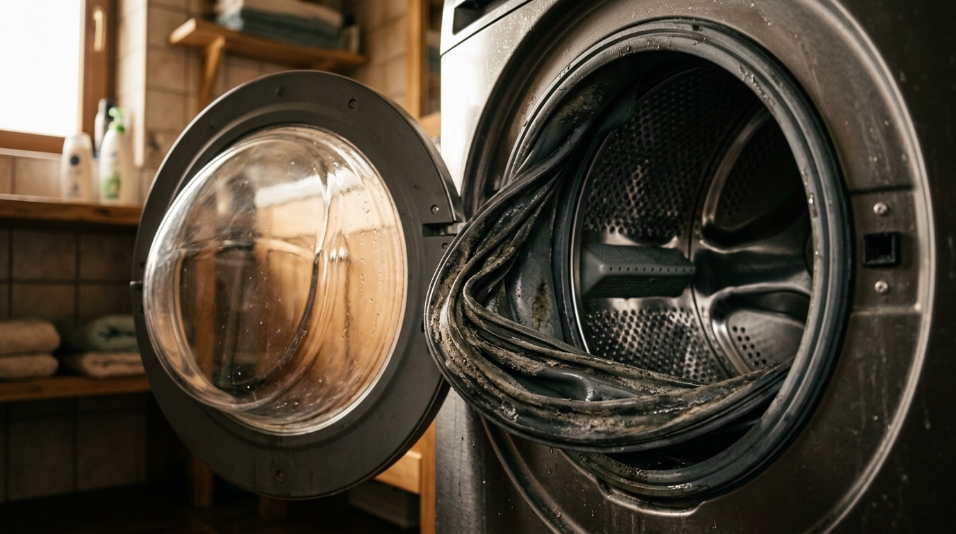 Joint en caoutchouc de lave-linge avec dépôt de moisissure