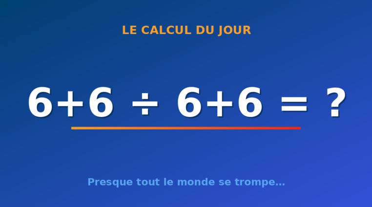 Le calcul du jour : 6+6 ÷ 6+6 — samedi 5 septembre 2026