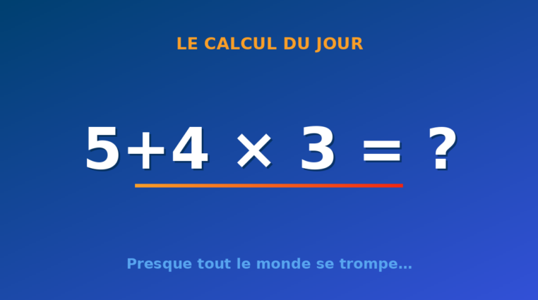 Le calcul du jour : 5+4 × 3 — dimanche 6 septembre 2026