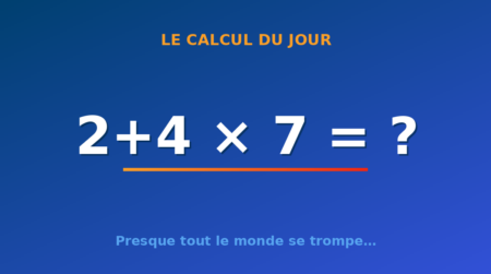 Le calcul du jour : 2+4 × 7 — lundi 7 septembre 2026