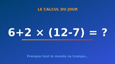 Le calcul du jour : 6+2 × (12-7) — dimanche 13 septembre 2026