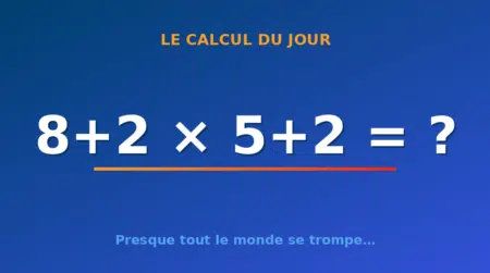 Le calcul du jour : 8+2 × 5+2 — lundi 14 septembre 2026
