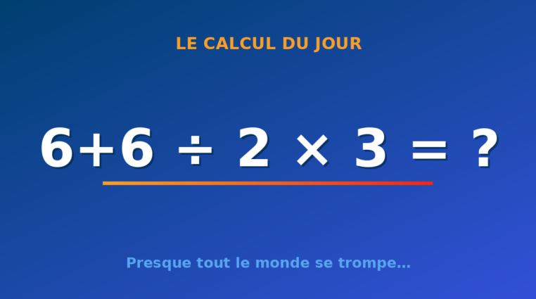 Le calcul du jour : 6+6 ÷ 2 × 3 — jeudi 17 septembre 2026